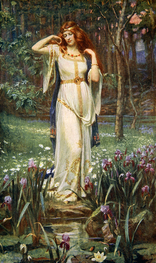 Freyja et son collier, illustration ancienne libre de droits