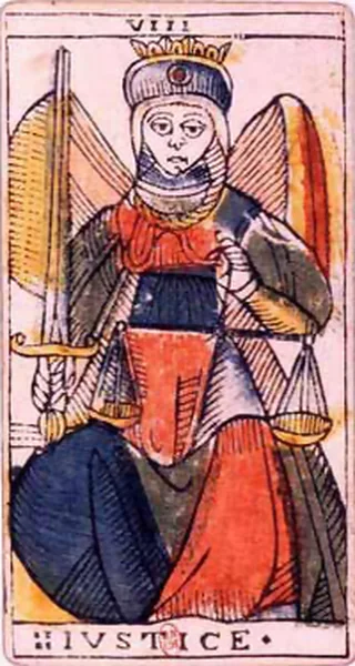 Carte du tarot de Marseille : La Justice