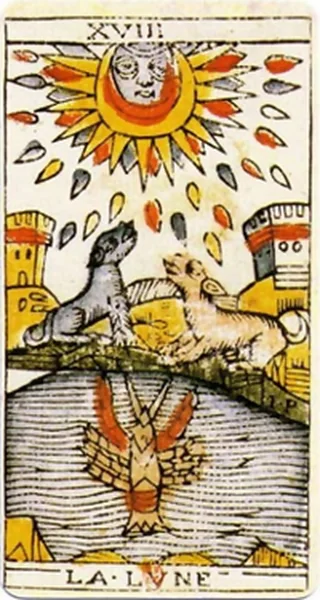Carte du tarot de Marseille : La Lune
