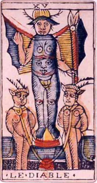 Carte du tarot de Marseille : Le Diable